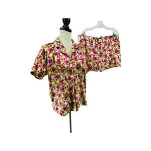 Vintage Fun And Attitude Big Dogs Satin Wild Girl Pajama Set Medium